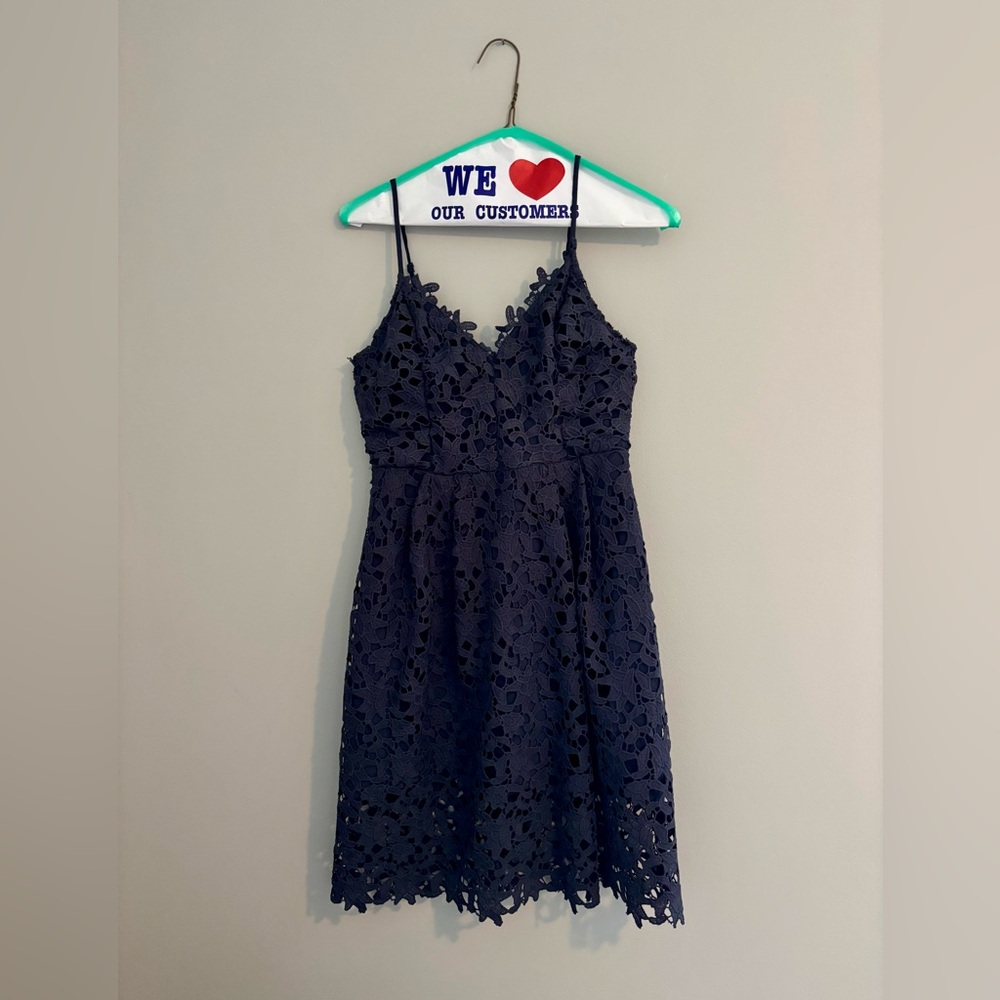ASTR the label Navy Lace Cocktail Dress